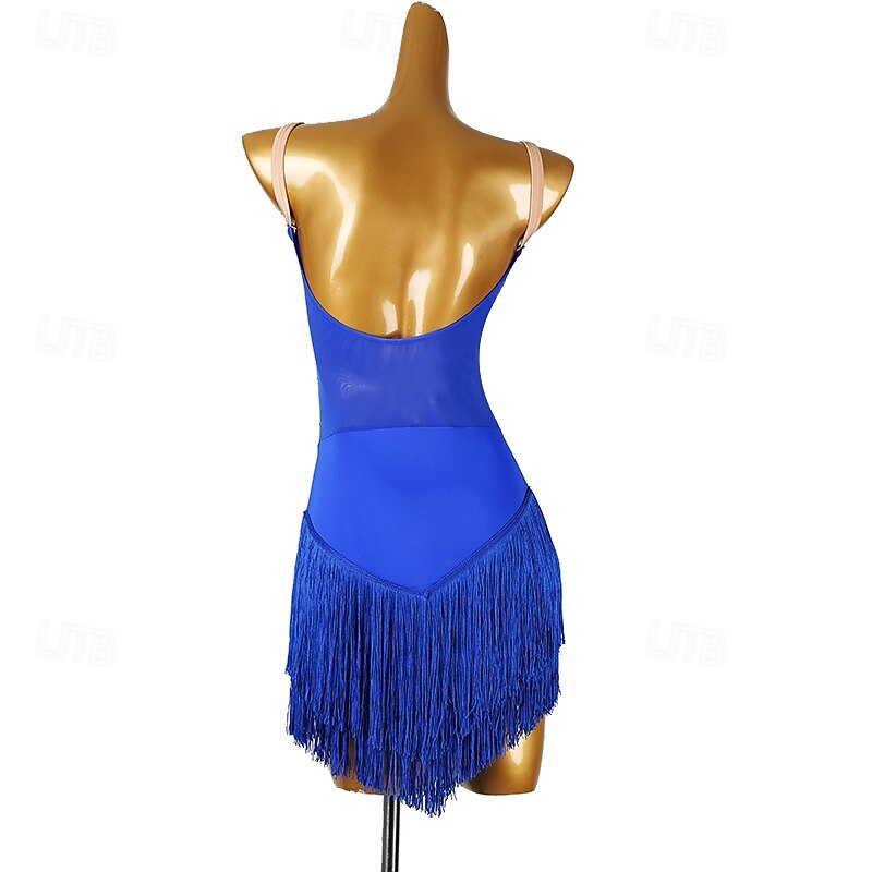 Latin Salsa Dance Dress Tassel Women's Performance Training Sleeveless Rumba Dancewear Chacha Samba Practice Clothes2