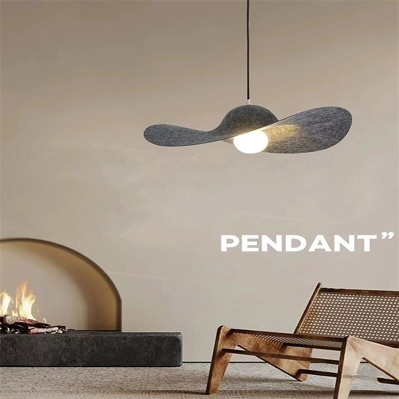 Nordic Felt Hat Pendant Light, Modern Minimalist Dining Room Lamp for Round Table, Kitchen Island & Bar Counter
