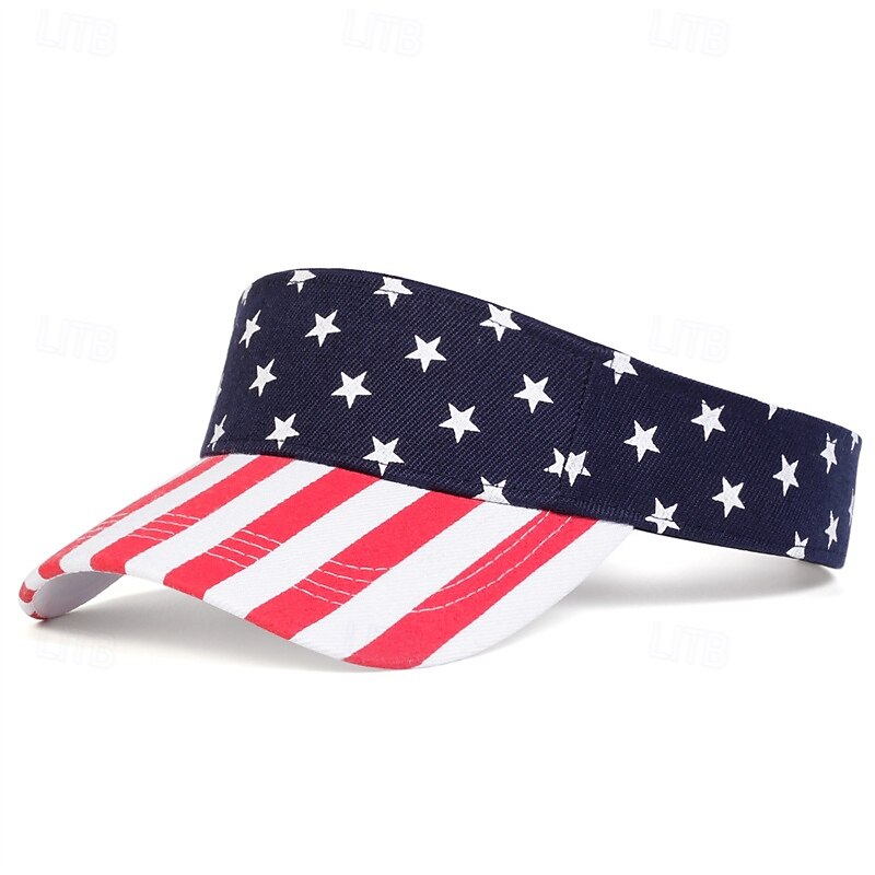 Men's Baseball Cap Sun Hat Navy Blue Cotton Print Fashion Casual Daily Independence Day National Flag Adjustable Sunscreen Breathable
