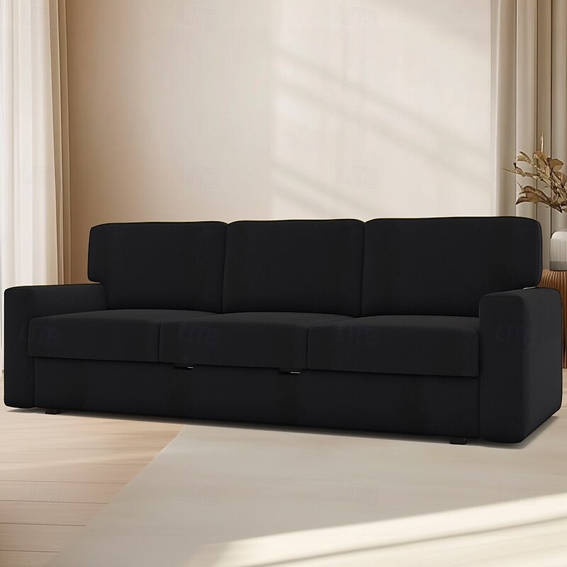 Sofa Cover Suitable For BÅRSLÖV Sofa Solid Color Quilted Velvet Slipcovers4