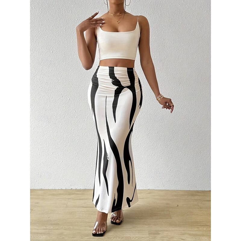 Women's Skirt Bodycon Fashion Casual Maxi High Waist Skirts Floral Print Stretchy Street Daily Blue Fuchsia Apricot Coffee Summer Polyester2