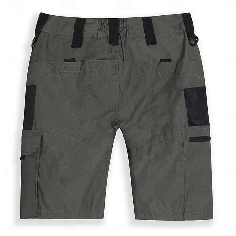 Men's Tactical Shorts Cargo Shorts Shorts Buttons Multi Pocket Color Block Comfort Wearable Knee Length Outdoor Casual Daily Vacation Fashion Black Green3