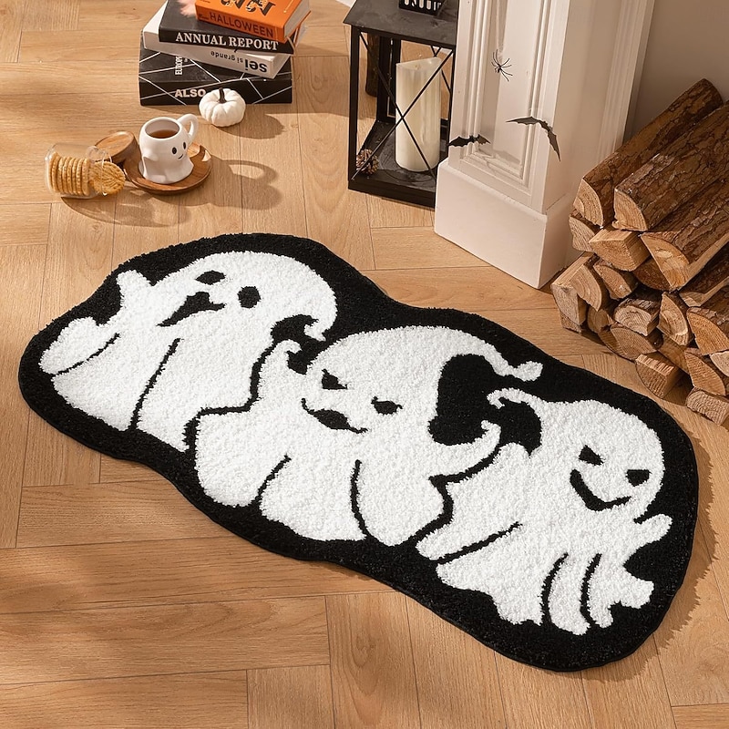 Halloween Welcome Mat, Non-Slip Doormat, Durable and Washable Indoor/Outdoor Floor Rug for Porch, Entryway, and Home Décor