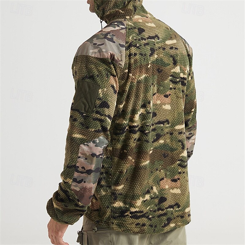 Men's Hiking Jacket Winter Coat Hiking Fleece Jacket Winter Outdoor Thermal Windproof Winter Fleece Jacket Green Green+Yellow4