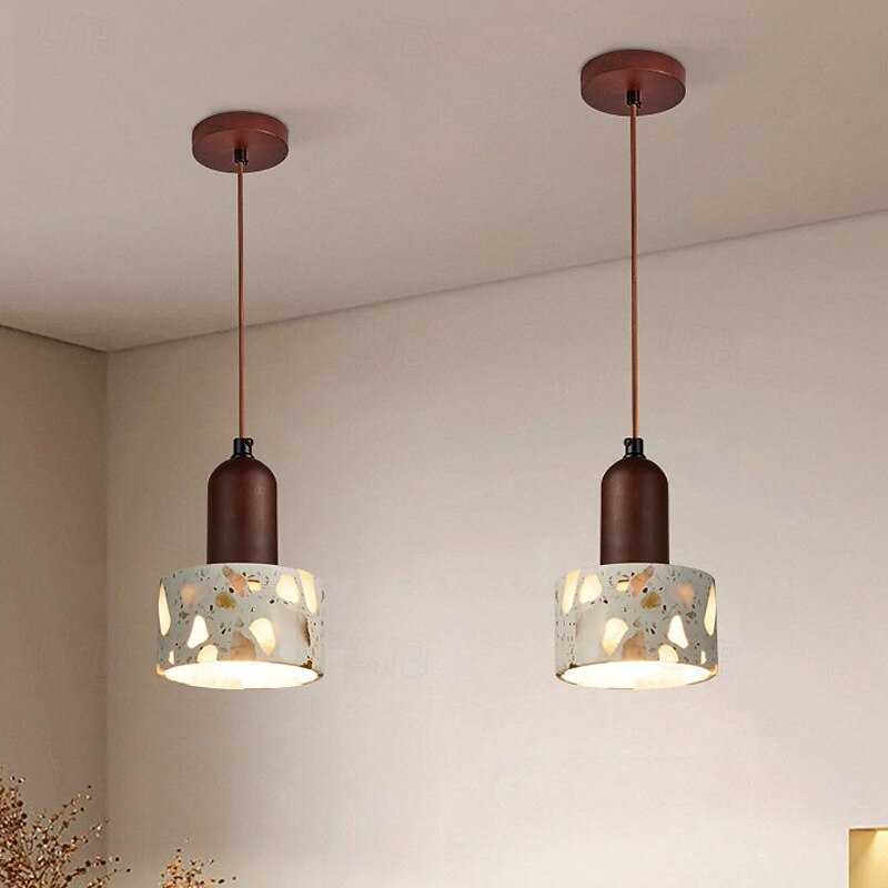 Popular Wabi Sabi Travertine Droplight Over Dining Desk Kitchen Island Yellow Marble Restaurant Decor Pendant Light