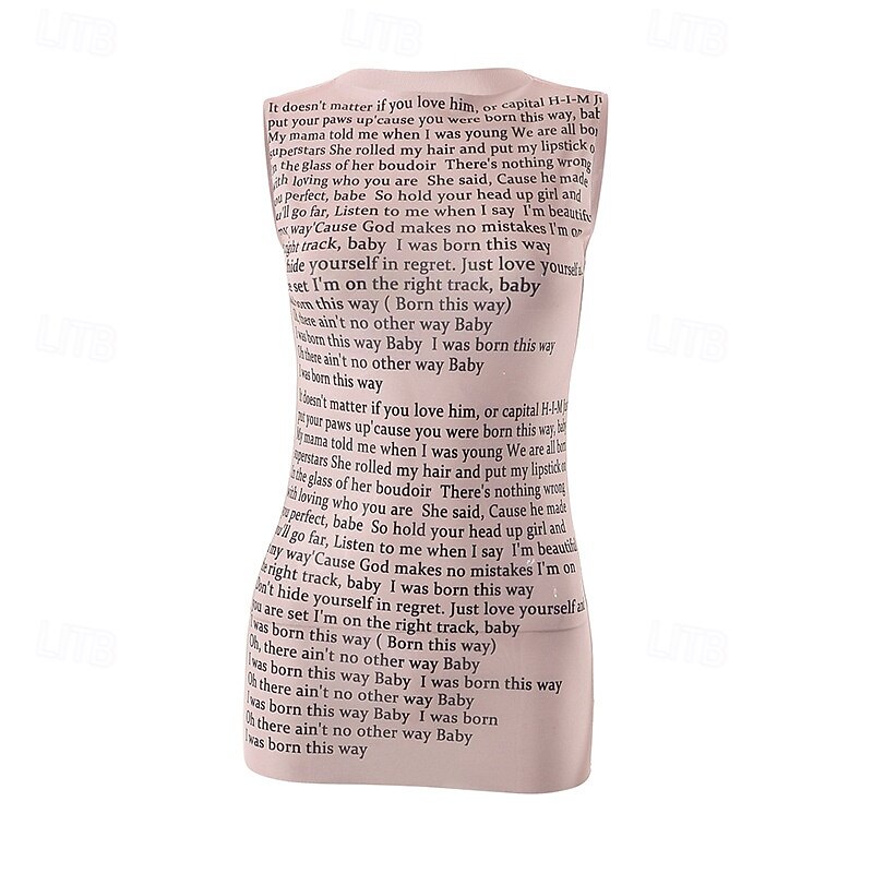 Punk & Gothic Rave Groovy Tank Top Disco Mesh Born this Way Round Neck Fancy Dress Women's Halloween Carnival Music Festival Pride Parade Retro Theme Party Adults' Top2