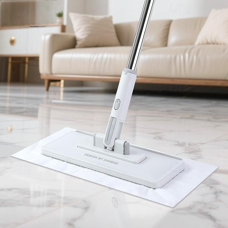 Lazy Clip Mop,Hands-Free Automatic Cloth-Changing Flat Mop, detachable for use, suitable for both dry and wet cleaning