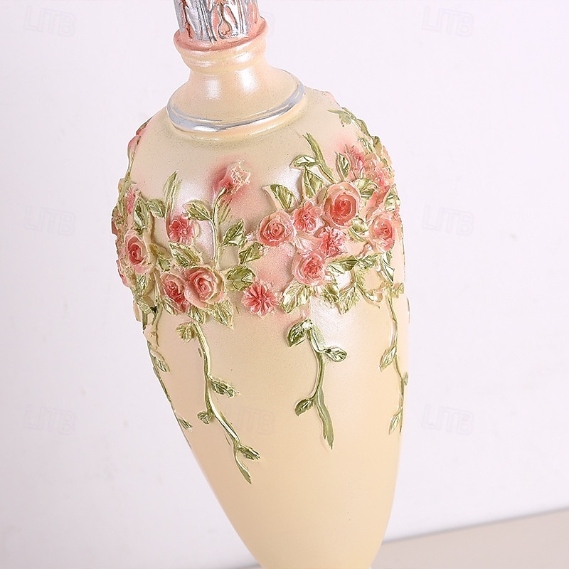 Bedside Lamps Table Lamp Traditional for Living Room Retro Bedroom Lamp Resin with Fabric Lampshade for Bedside Table Nightlamps4