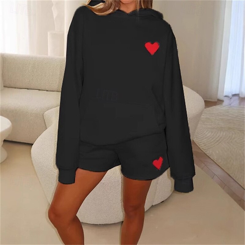 Women's Tracksuit Sweatsuit Activewear Set Pocket Heart Clothing Suit Fall Black Apricot Gym Workout Sports Thermal Warm Windproof Soft Long Sleeve Sport Activewear Micro-elastic Regular Fit3