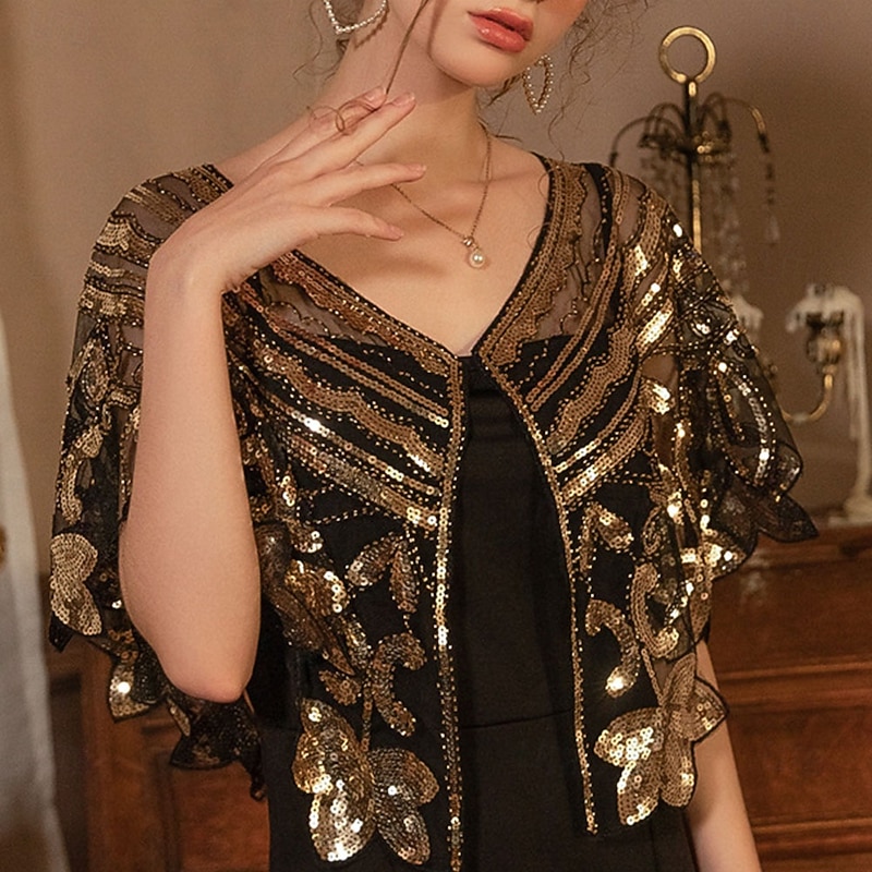 Women's Wrap Elegant Sleeveless Tulle Wedding Wraps With Sequin For Wedding Summer2