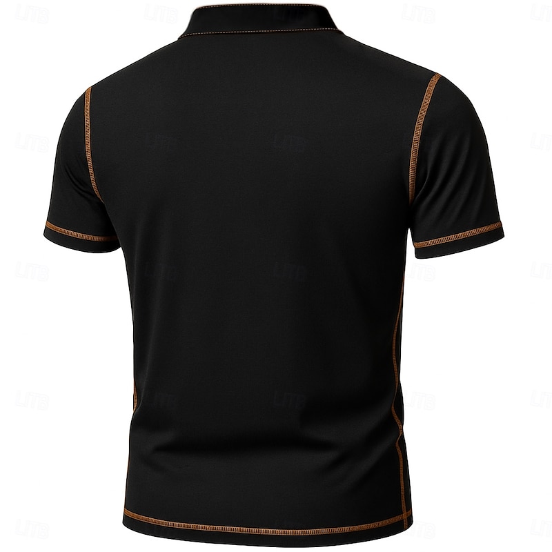 Men's Henley Shirt Tee Henley Top Short Sleeve Solid Color Plain Solid Fashion Designer Casual Buttons Color Block Plain Henley Outdoor Casual Daily Summer All Seasons Black White Navy Blue Henley2