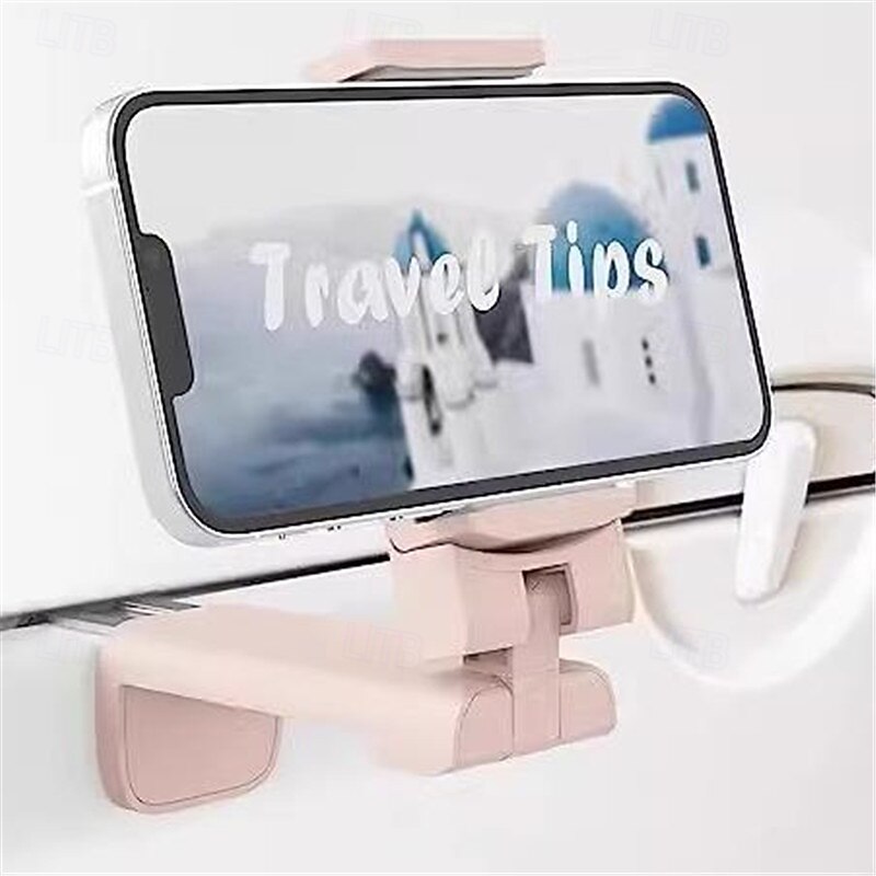 Airplane Travel Essentials Phone Holder Universal Handsfree Phone Mount for Flying with 360 Degree Rotation Accessory for Airplane Travel Must Haves Phone Stand for Desk Tray Table2