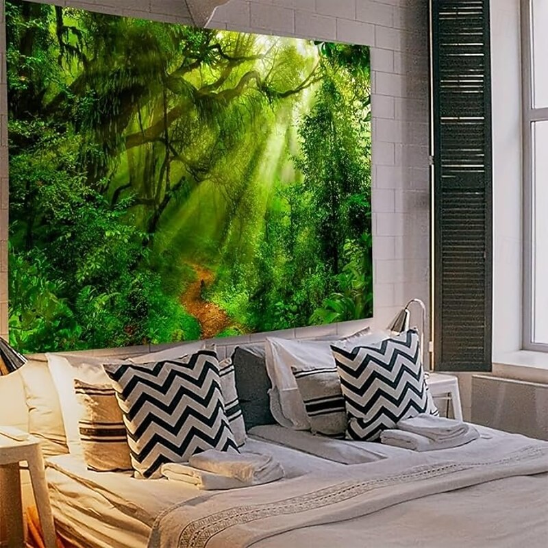 Forest Landscape Hanging Tapestry Wall Art Large Tapestry Mural Decor Photograph Backdrop Blanket Curtain Home Bedroom Living Room Decoration4