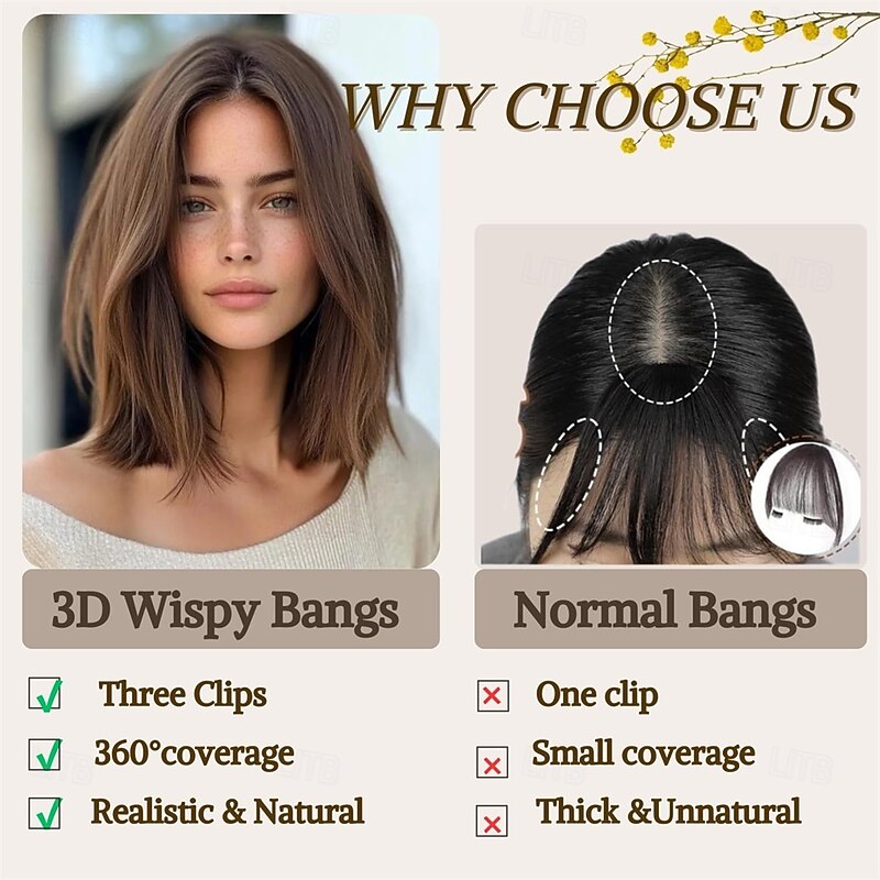 Hair Toppers for Women with Thinning Hair Extensions 360 3D Toppers Hair Pieces for Women 360Cover Clip Ins Fake Bangs Hair Pieces Perfect Solution for Stylish Upgrade4