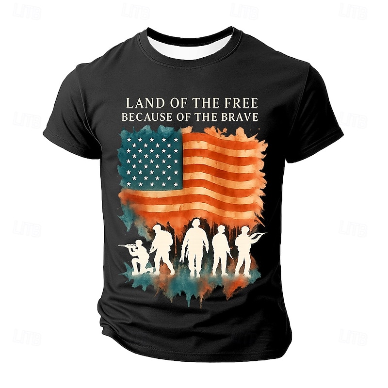 Patriotic T Shirts For Men T shirt Tee Top Graphic Letter Crew Neck Clothing Apparel Short Sleeve Print Classic Casual2