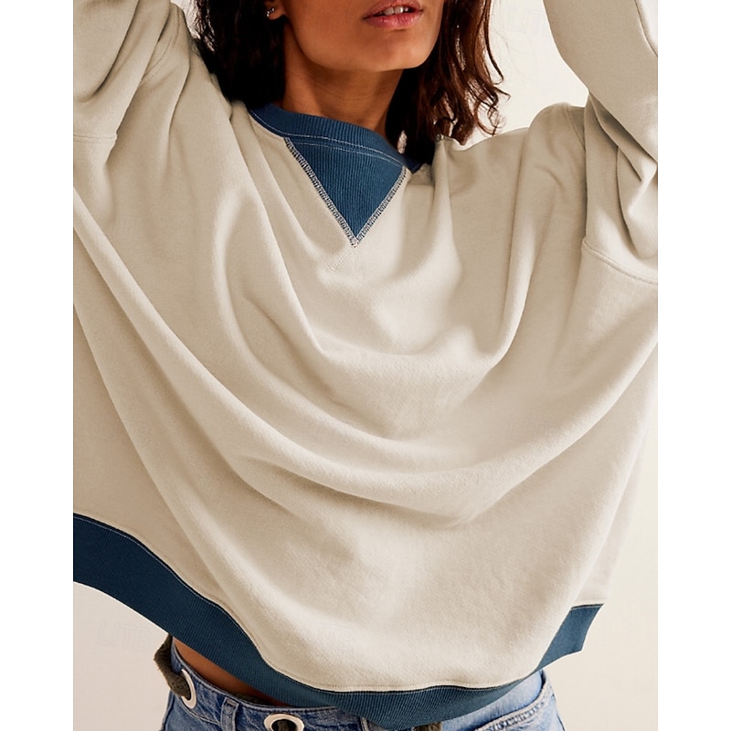 Women's Track Top Pullover Patchwork Long Sleeve Top Athleisure Fall Color Block Thermal Warm Windproof Tennis Golf Running Sportswear Activewear Apricot Wine Red Yellow2