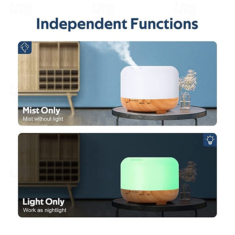 Aromatherapy Essential Oil Home Diffuser with Remote Control, 300ML Large Room Cool Mist Air Humidifier, 8 Hours Quiet Operation, Timer, 7 Colors LED Night Night, Suitable Home, Yoga3