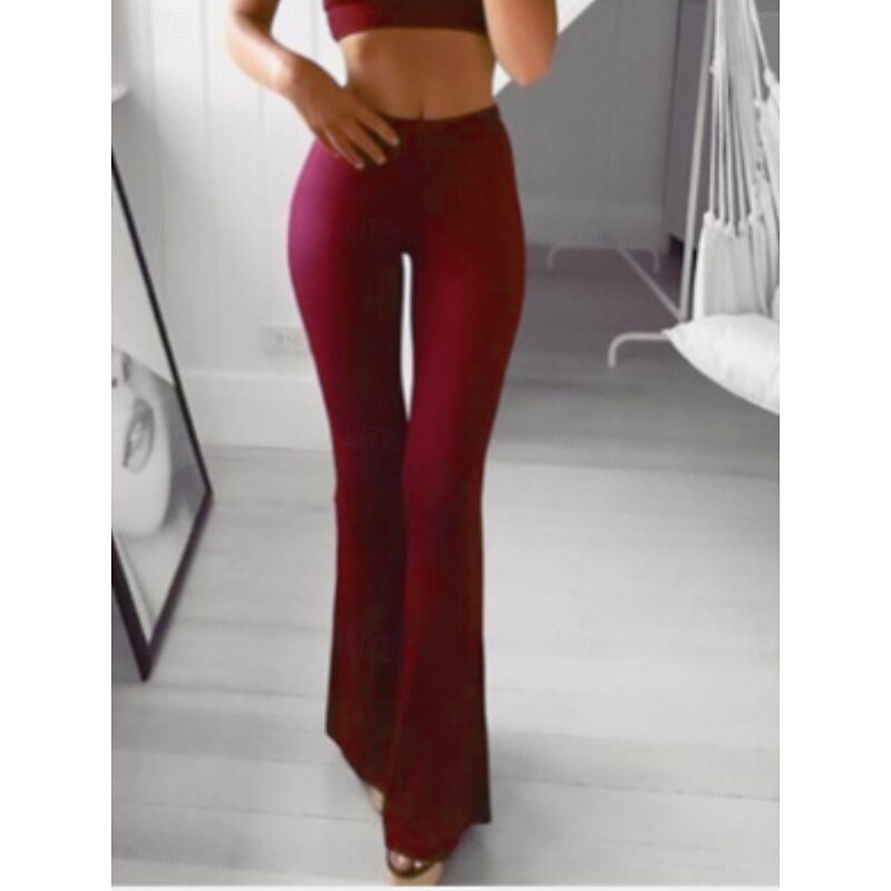 Women's Chinos Leggings Fashion Streetwear Full Length High Waist Plain Comfy Soft Comfortable Stretchy Formal Vacation Street Wine Black White Blue Spring Fall Winter Slim Fit4