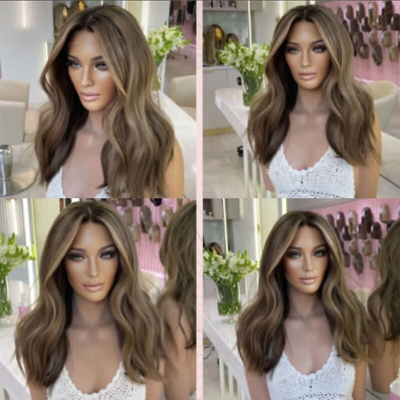 Vietnamese Remy Human Hair 5x5 Lace Closure Glueless Wig  Highlighted Short Bob 13x4 Lace Front Wig Hair Wavy Blonde Colored Wig with Baby Hair  Pre-Plucked For Women