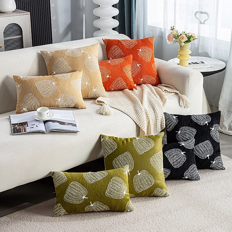 1 pcs Chenille Pillow Cover, Halloween Rectangular Traditional Classic