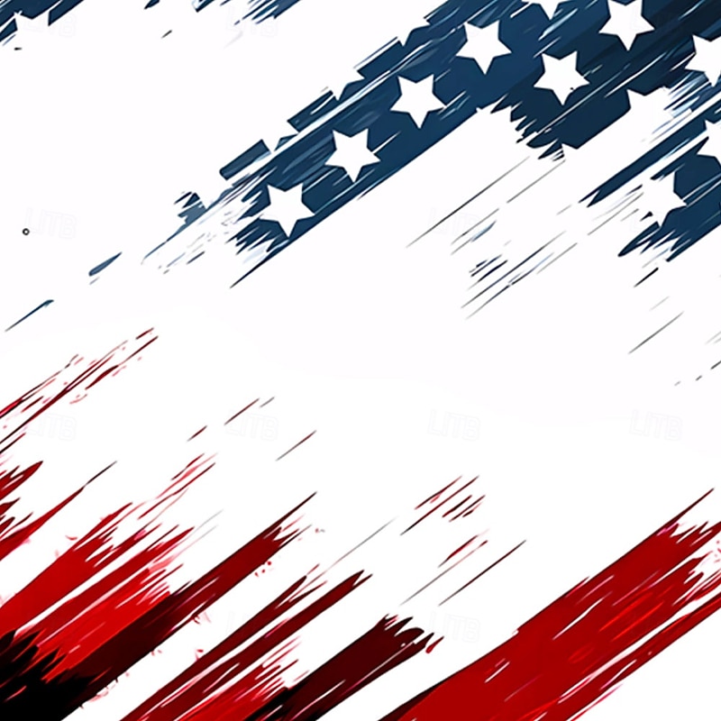 American Independence Day Men's American US Flag Zip Polo Shirts Short Sleeve Polo Shirts Collared Shirts Casual Athleisure Daily Wear 3D Print Summer White Blue3