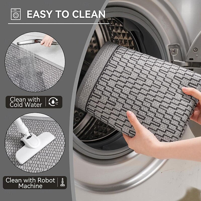 Thin Bathroom Rugs Mat Quick Dry Absorbent Non Slip Woven Sisal Bath Mat for Bathroom Mat Bathroom Carpet Fit Under Door Woven Washable Floor Rubber Half Round Bath Rugs2