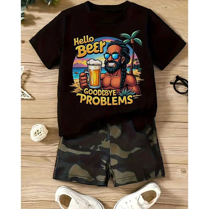 Boys' 3D Graphic T shirt Tee Short Sleeve Summer Spring Fashion Basic Kids 4-12 Years Crew Neck Outdoor Casual Daily Regular Fit