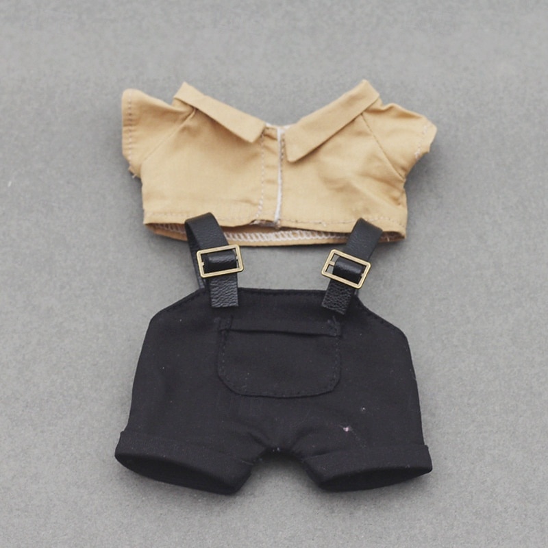 Clothes Set(NO DOLL) ForLabubu, Hat & Overalls Set for 17cm Doll Accessories Suit Cute Clothes ForLabubu Dress up Unique Style3