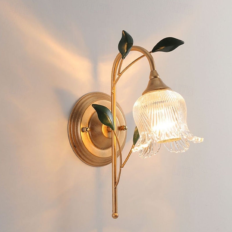 Modern Brass Wall Light Minimalist Sconces Glass Shade Wall Lamps  110-240V