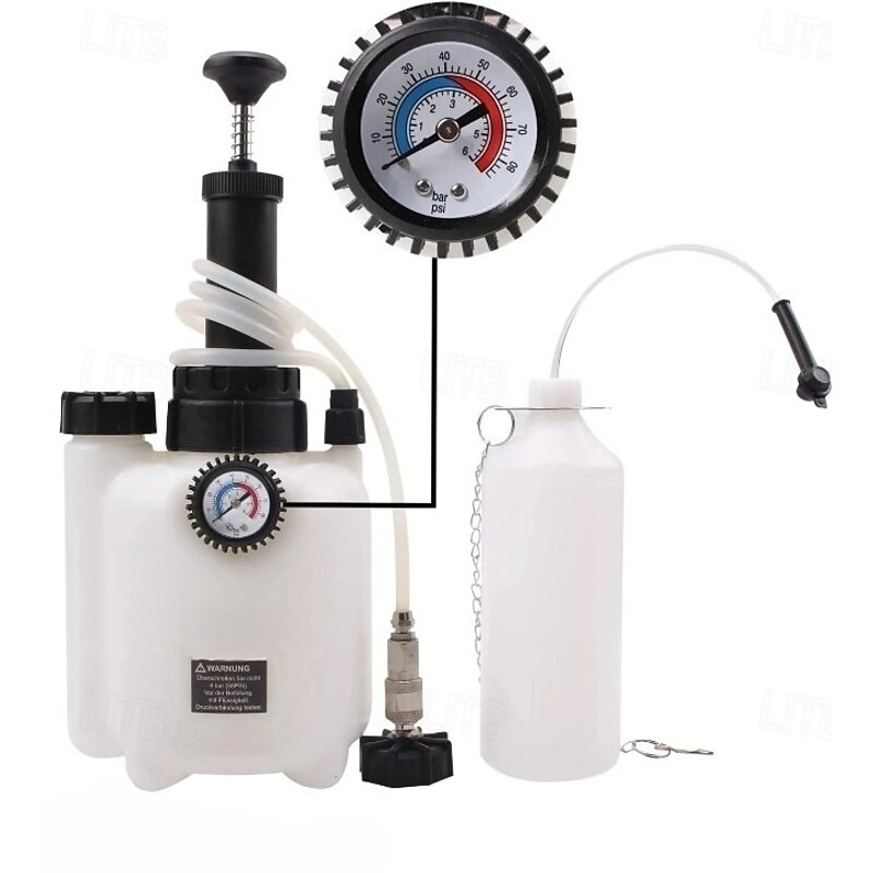 3L Brake Bleeder Car Brake Bleeder Brake Fluid Changer With 1L Suction Container For E20 (45mm)
