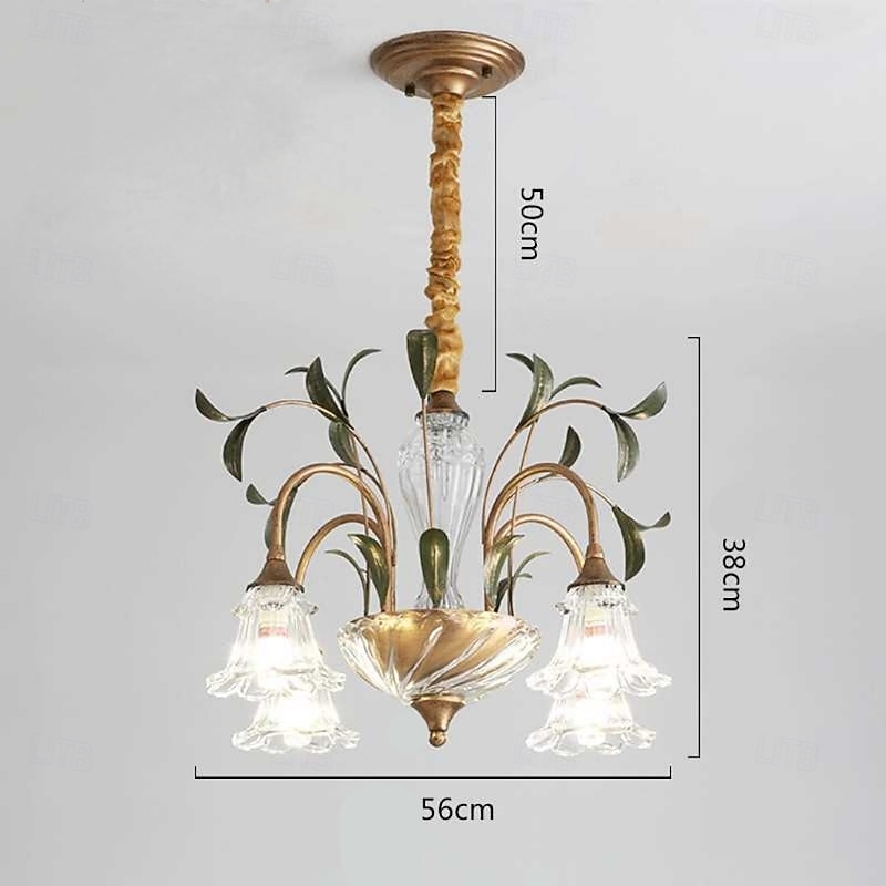 LED Chandelier Warm White 4/6/8-Light 60cm/80cm Luxury European Crystal Unique Design Chandelier French Retro for Bedroom Dining Room 110-240V3
