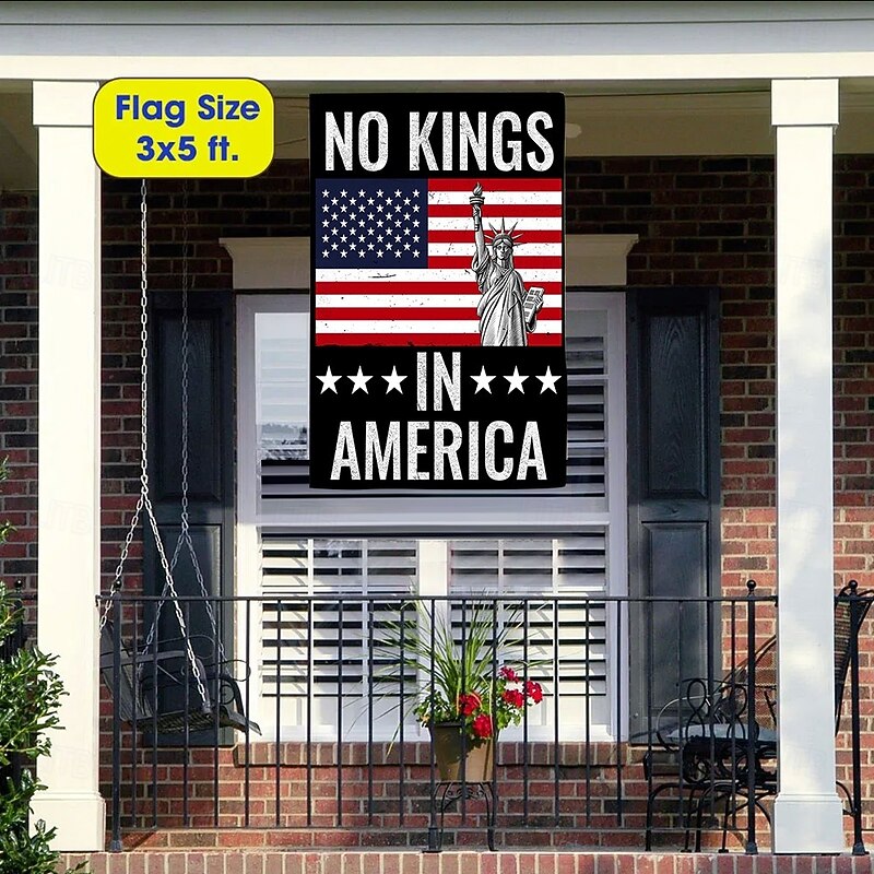 No Kings Protest Garden Flag 12 x 18 Inch Yard Flags, Small Garden Flags for Outside, Outdoor Flags, Holiday Garden Flags for All Seasons4