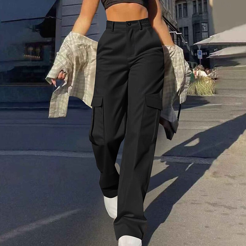 Women's Straight Casual / Sporty Full Length Natural Wine Black 3# Khaki Dark Grey Spring, Fall, Winter, Summer3