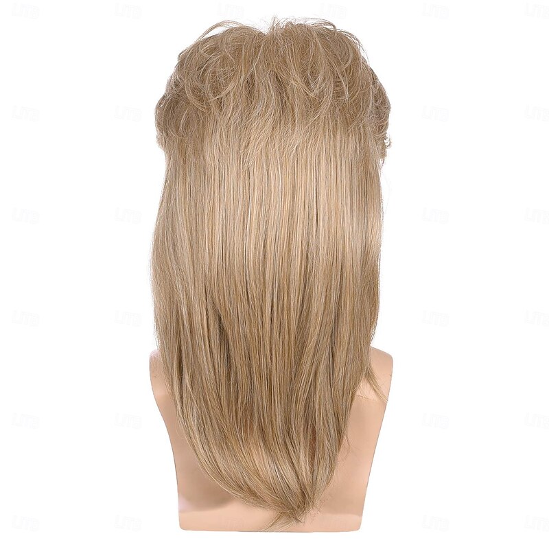 Men's 70s 80s Mullet Style Blonde Hair Wig Glam Rock-Rocker Wig Perfect for Halloween Cosplay DIY Themed Costume Party4