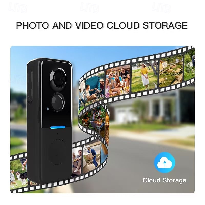 1080P Smart Wireless Video Doorbell Camera with Ringtone Night Vision Real-time Alerts AI Body Detection WiFi Two-Way Calls Cloud Storage4