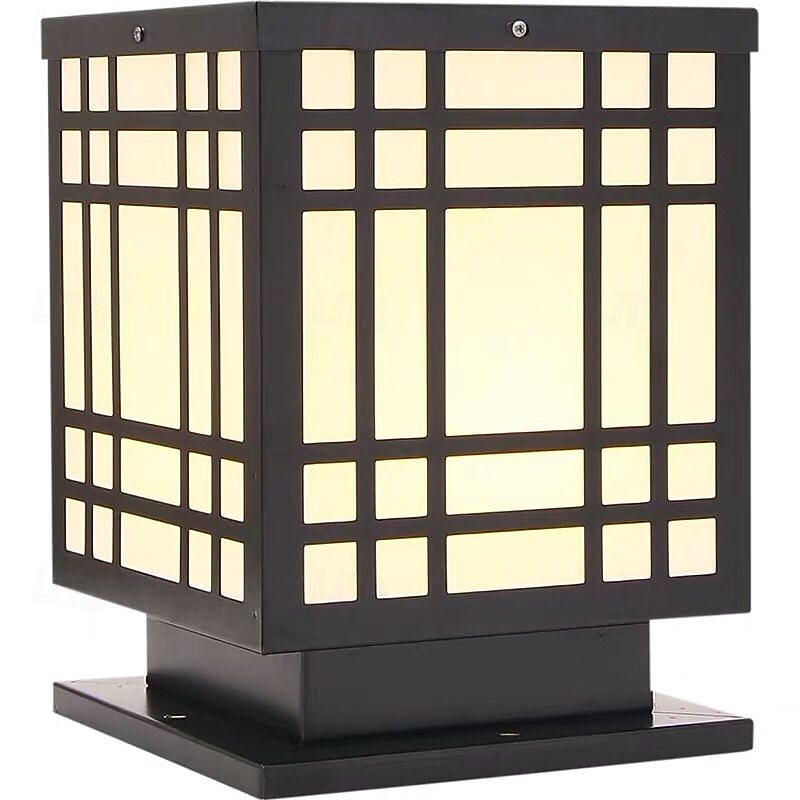 Outdoor Solor Post Lights Fixture Modern Yard Entry Outdoor Column Lights Metal Housing Patio Pillar Lights 110-240V 5W4