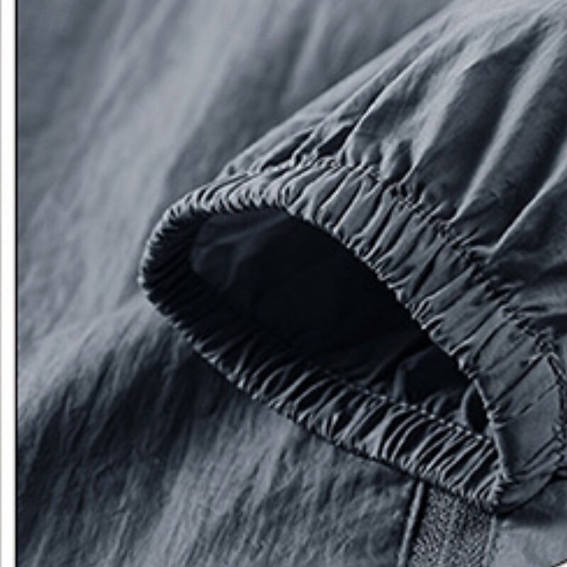 Men's Lightweight Jacket Outdoor Casual Portable UV Sun Protection Pocket Summer Spring Fall Solid Color Active Vintage Turndown Regular Dark Gray White Navy Blue Light Grey Army Green Jacket3