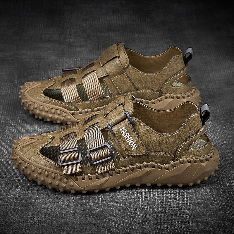 Men's Beige Outdoor Hiking Sneakers - Stylish Trekking Shoes with Durable Construction for Travel Trail Running and Outdoor Activities2