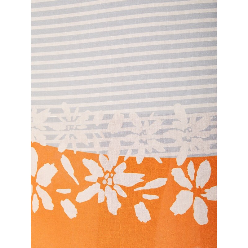 Linen-Like Striped Color Block A-Line Midi Dress4