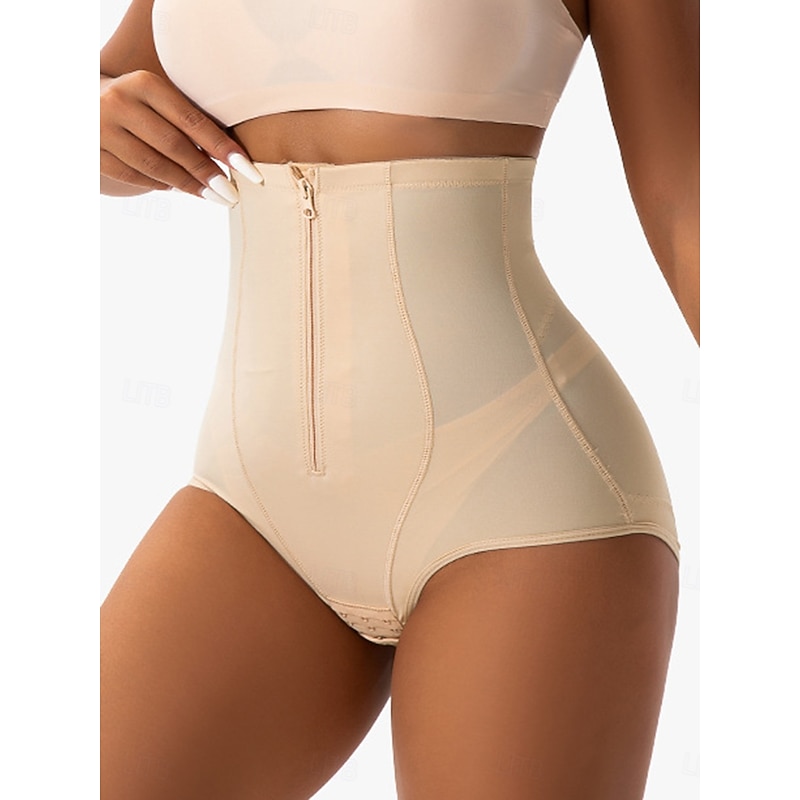 Women's Shapewear Shapewear Short High Waist Plain Elastic Waistband Soft Comfortable Stretchy Yoga Cuticolor Dark Brown Black Summer Spring Regular Fit3