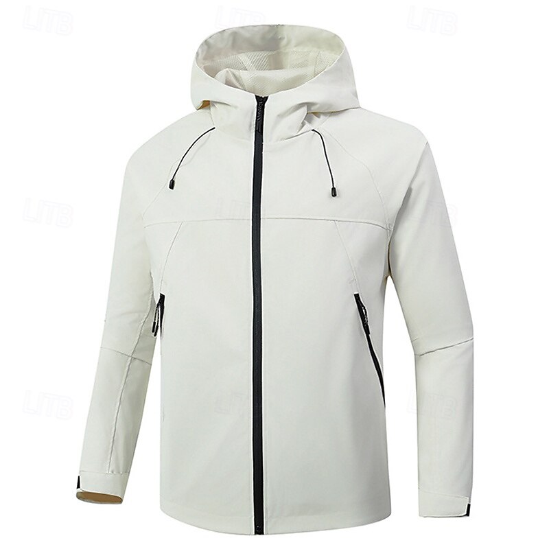 Men's Windbreaker Hiking Jacket rain coat Outdoor Waterproof Windproof Hiking Outfits Hiking Clothes Spring Autumn / Fall Top Camping / Hiking / Caving Running Black White