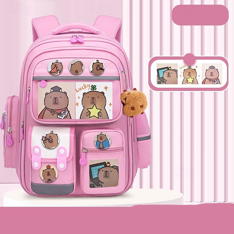 Kawaii Capybara  School Bags for Boys Large Capacity College School Backpack Waterproof Student Schoolbag Book Bag2