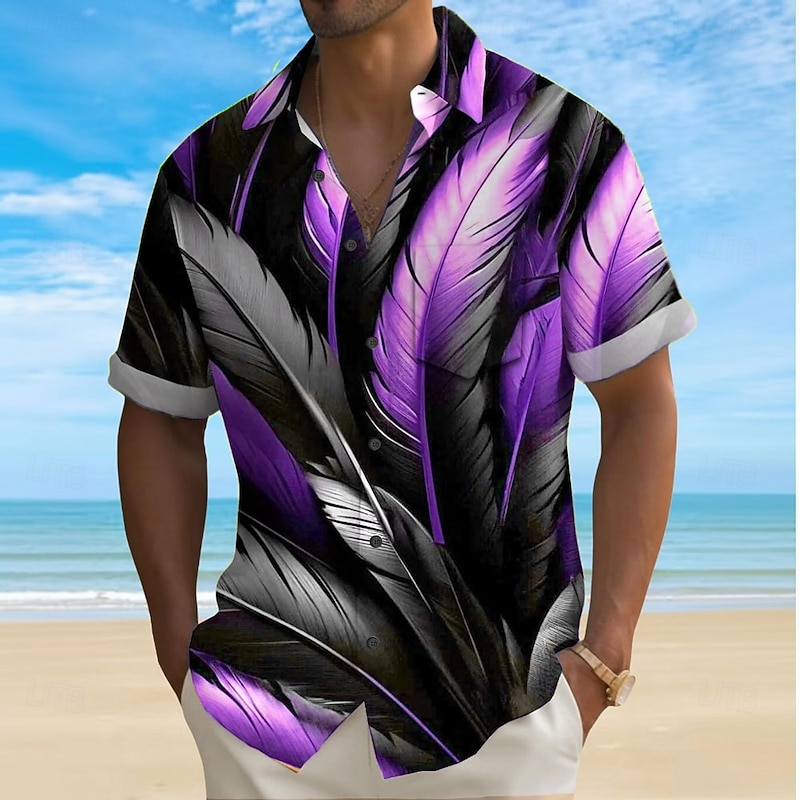 Men's Coconut Tree Tropical Plants Color-blocking Shirt Summer Hawaiian Shirt Button Up Shirt Short Sleeve Hawaiian Holiday Beach Wear Summer Spring Turndown 3D Print Collared Shirts Front One Pocket4