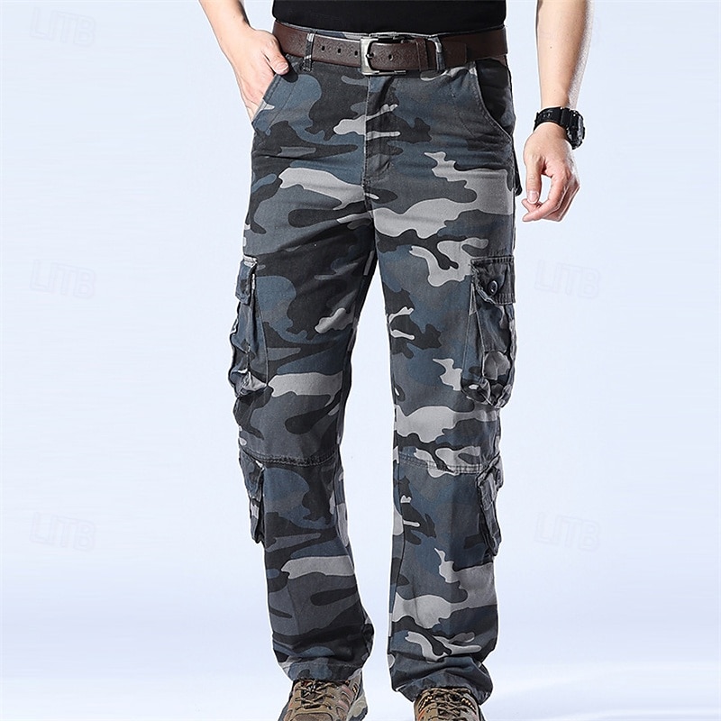 Men's Cargo Pants Hiking Pants Trousers Hiking Trousers Camouflage Outdoor Regular Fit Waterproof Windproof Quick Dry Lightweight Pants / Trousers Pocket Black Army Green Camping / Hiking Golf Running2