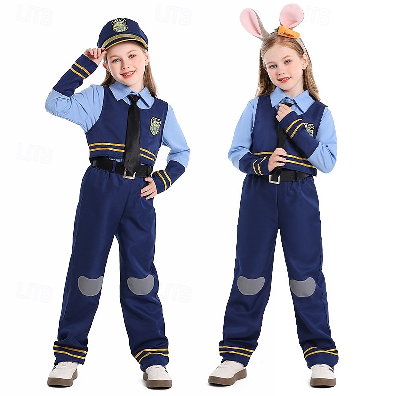 Zootopia Police Bunny Judy Hopps Outfits Costume Adventure Movie Cosplay Movie Cosplay for Girls' Kid's Halloween Carnival World Book Day Performance Educational Dress Up School Event Dress Up