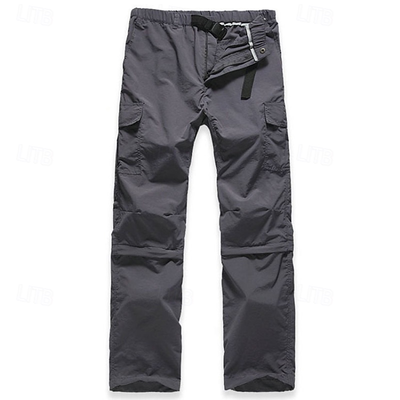 Men's Cargo Pants Convertible Zip Off Pants Hiking Pants Trousers Hiking Trousers Outdoor Regular Fit Waterproof Windproof Lightweight Bottoms Elastic Waist Dark Grey Army Green Camping / Hiking2