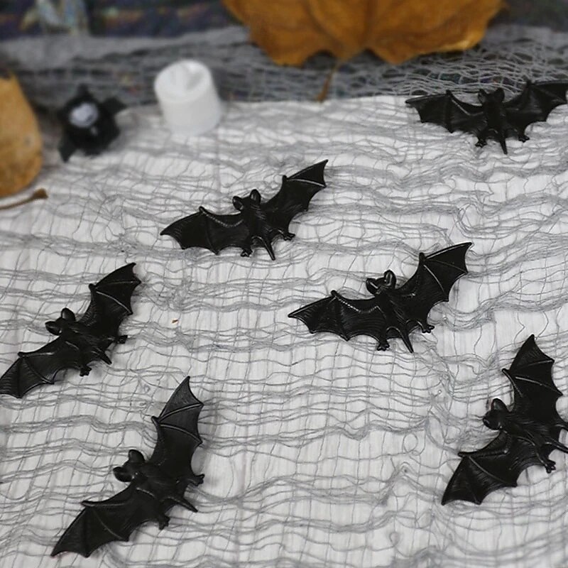 20Pcs Halloween Decorations Simulation Soft Rubber Bat Horror Tricky Props Holiday Decoration Props3