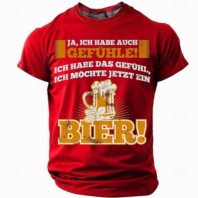 Men's Funny Beer T-Shirt: "Yes, I Also Have Feelings, I Want A Beer Now!" German Graphic Short Sleeve Tee4