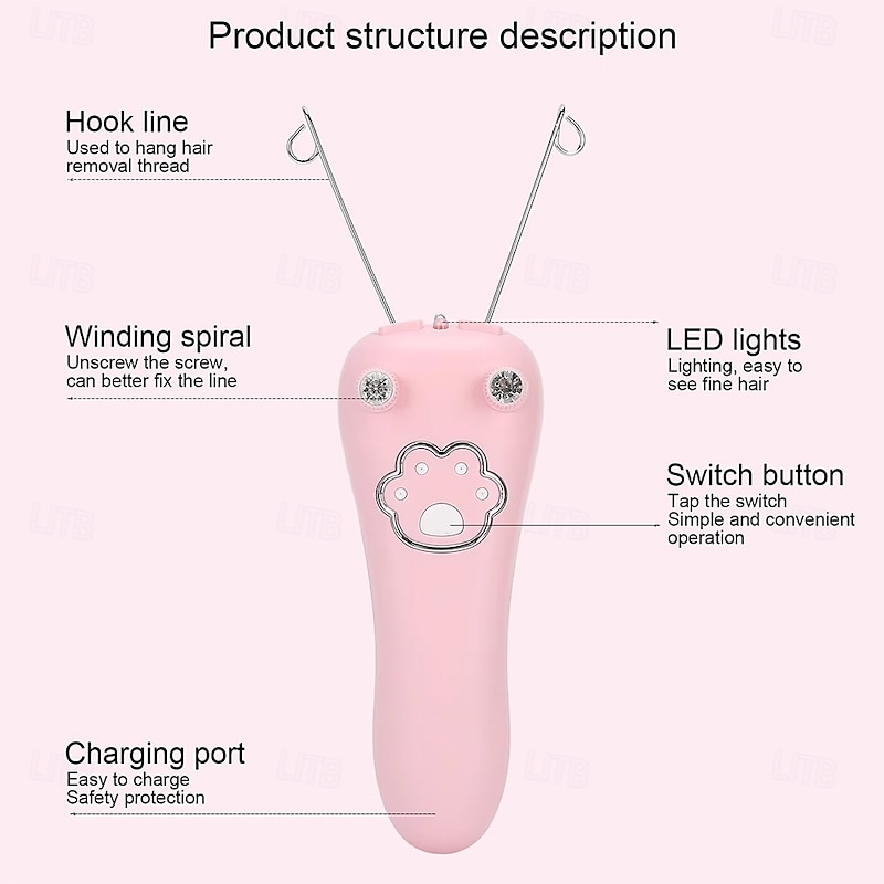 Electric Cotton Thread Epilator Lady Facial Hair Remover Rechargeable Pull Surface Depilation Face Cleaning Device3