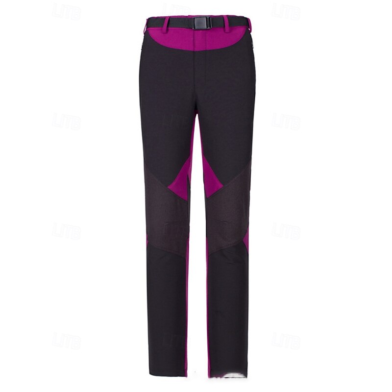 Women's Outdoor Pants Hiking Pants Trousers Patchwork Outdoor Regular Fit Waterproof Windproof Lightweight Bottoms Elastic Waist Purple Camping / Hiking / Caving Running S M L XL XXL2
